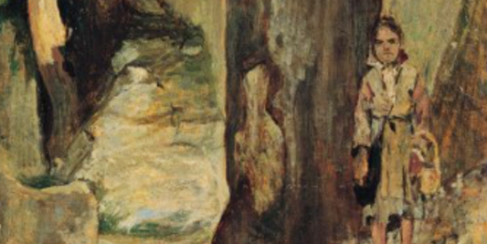 L'innocenza nel verde in bambina in un bosco di Giovanni Fattori