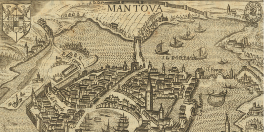 La mappa dell'antica città di Mantova di Pietro Bertelli: la veduta che celebra la perla dei Gonzaga
