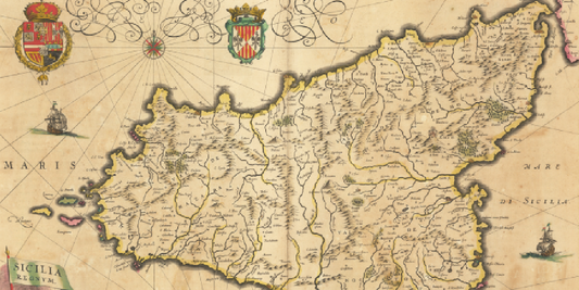 Mappa del Regno di Sicilia nel 1640 di Willem Janszoon Blaeu: rappresentazione della magnificenza geografica e culturale dell'isola