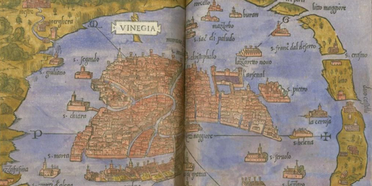 Mappa di Venezia e Murano nel 1534 di Benedetto Bordone: il fascino della laguna