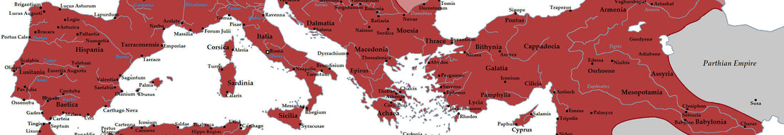 Mappa dell'impero romano: inizi, massima espansione e caduta