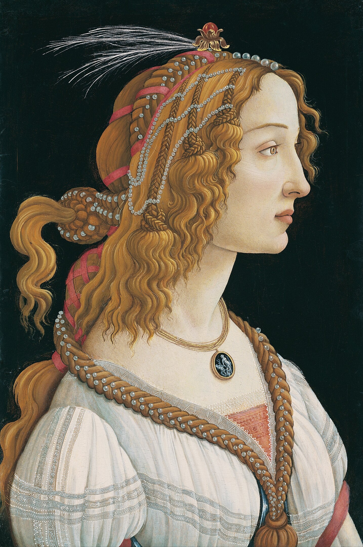 Ritratto di giovane donna - Sandro Botticelli su carta Amalfi