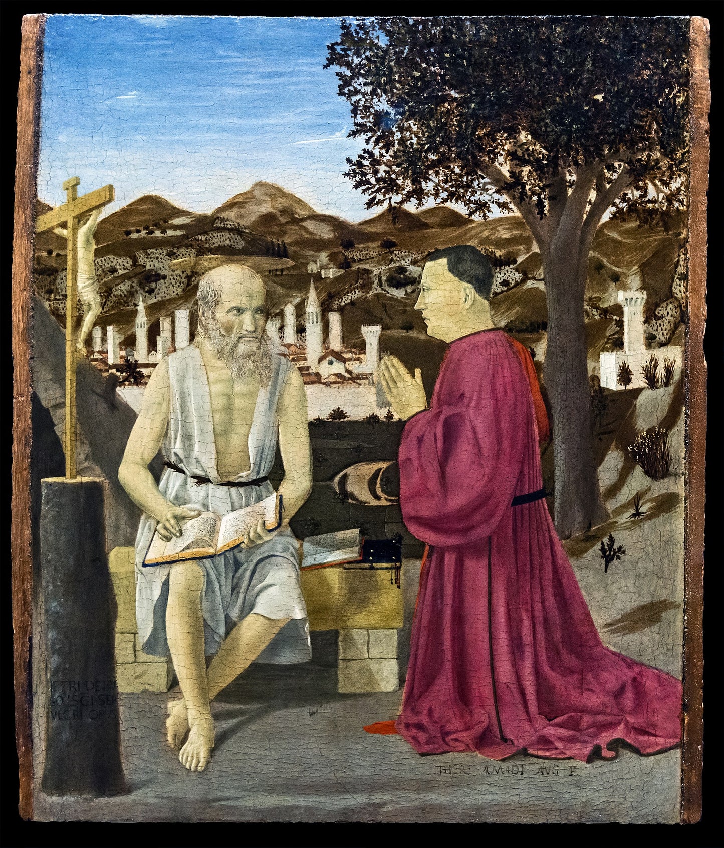 San Girolamo e il donatore Girolamo Amadi - Piero della Francesca su carta Amalfi