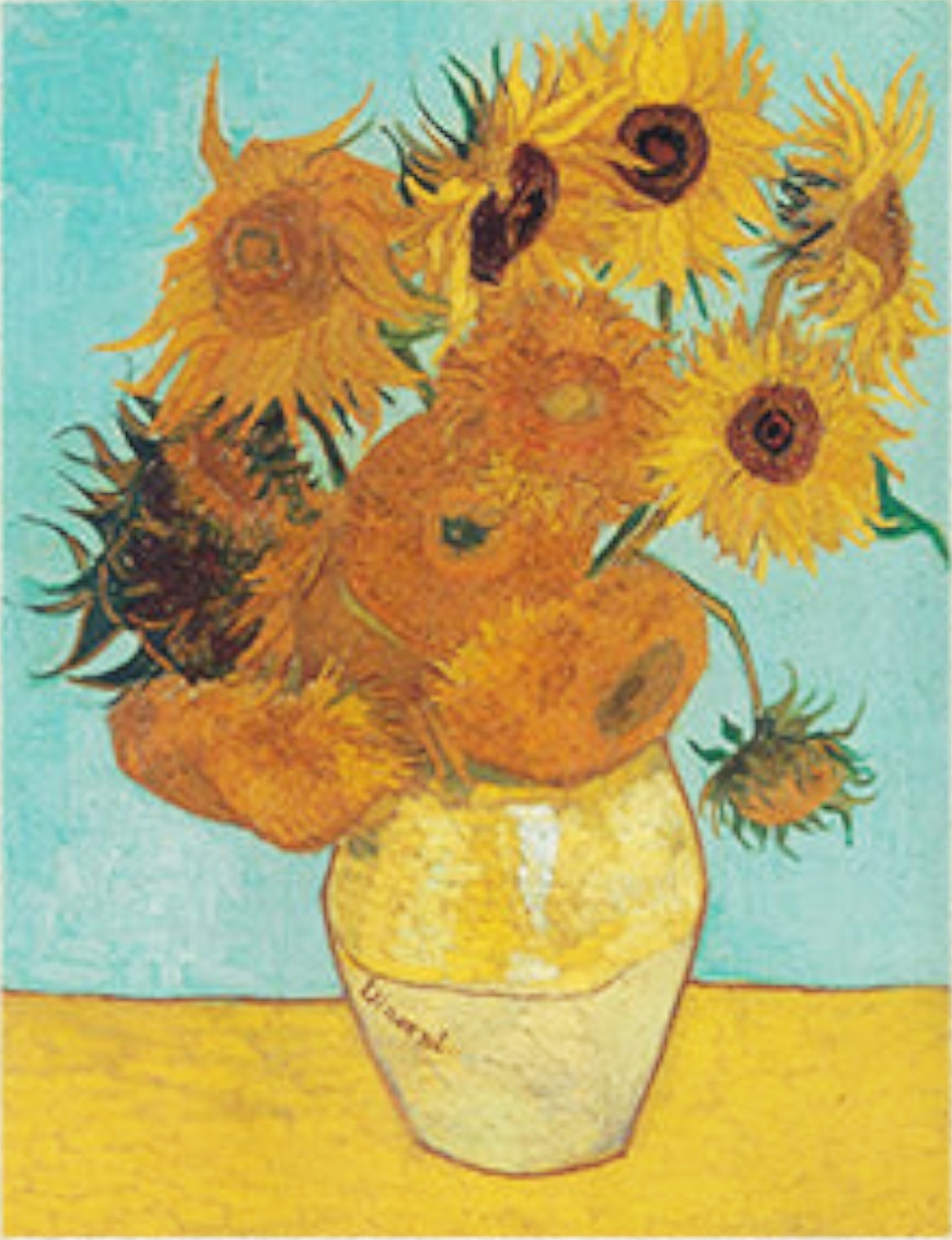 Girasoli di Van Gogh, 1888, su pregiata carta Amalfi