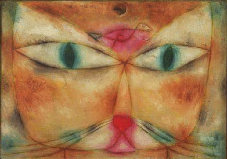 Cat and Bird di Paul Klee su pregiata carta Amalfi