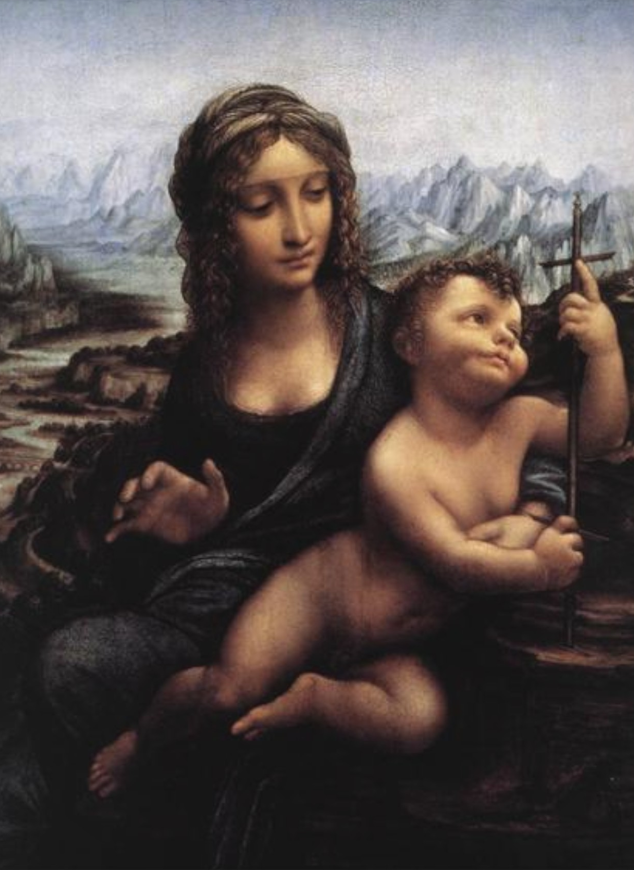 La Madonna dei Fusi di Leonardo da Vinci su pregiata carta Amalfi