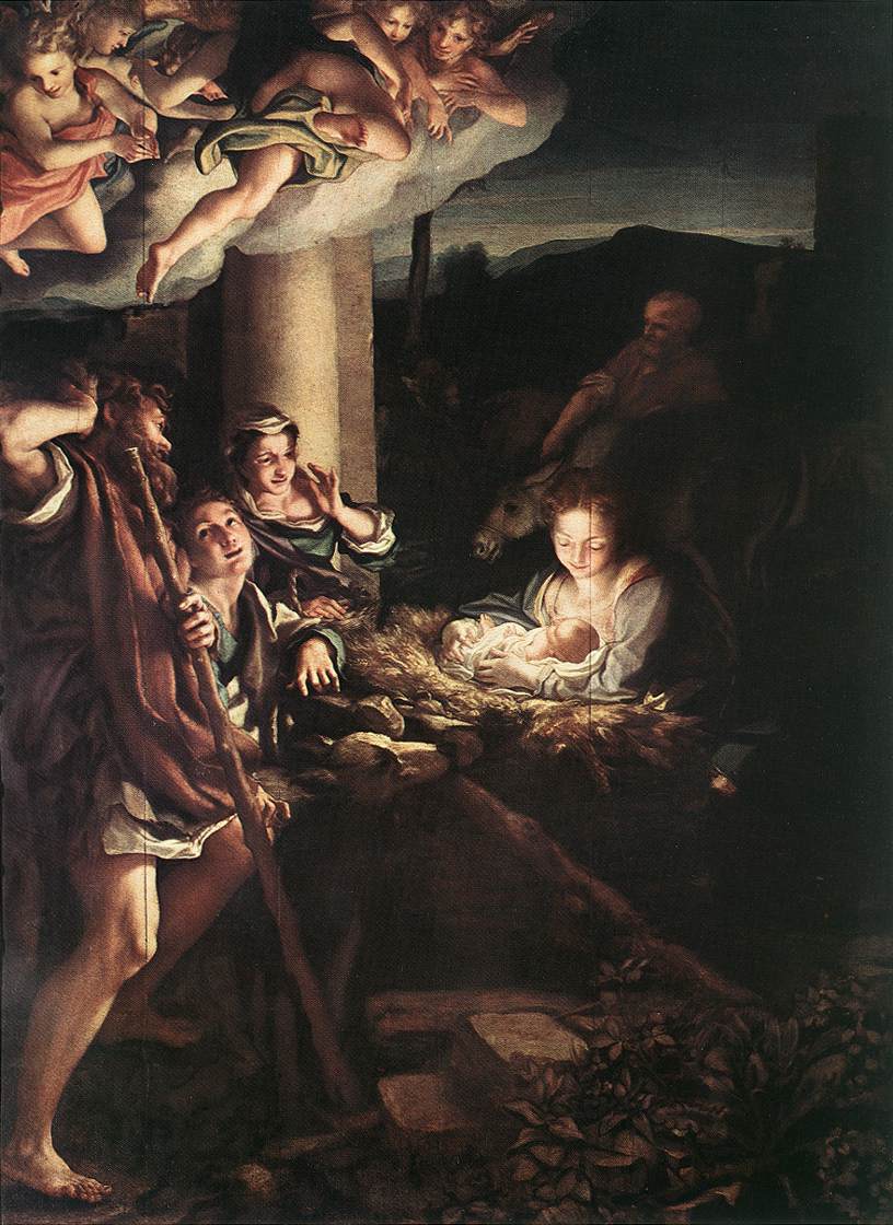 Adorazione dei pastori - Correggio - Antonio Allegri su pregiata carta Amalfi