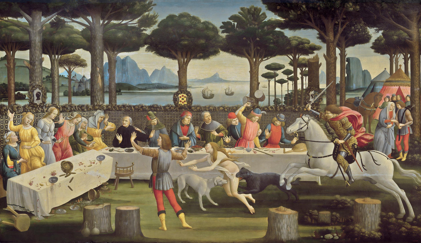 Il banchetto nel bosco - Sandro Botticelli su carta Amalfi