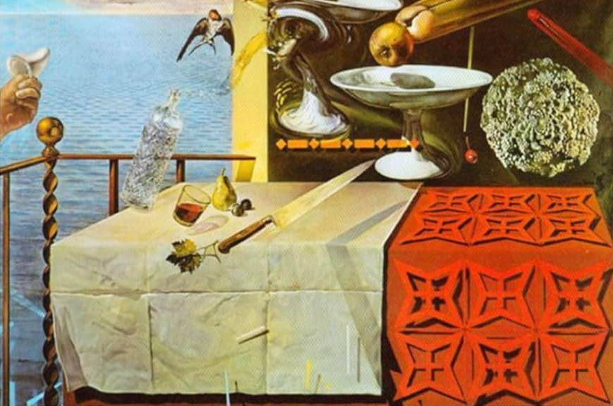 Natura morta vivente di Salvador Dalì su pregiata carta Amalfi