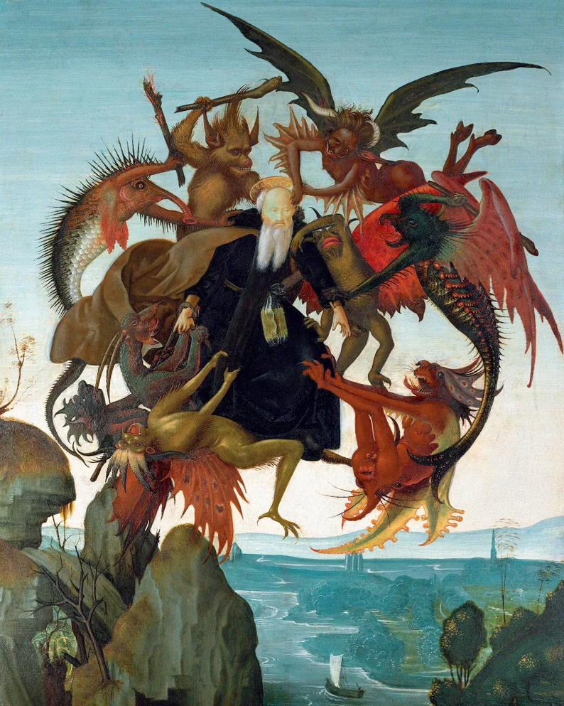 Il tormento di Sant'Antonio di Michelangelo Buonarroti su pregiata carta Amalfi