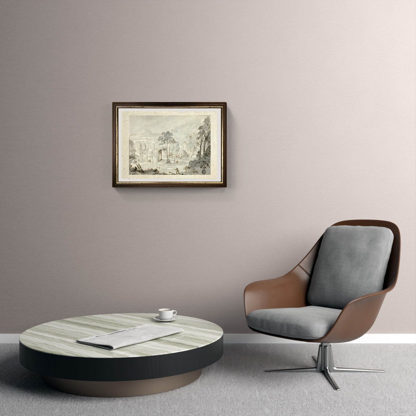 Hunter with Dog, Other Figures in a Landscape with a Villa, Canal, and Pyramid - Gaspare Vanvitelli - Gaspar van Wittel