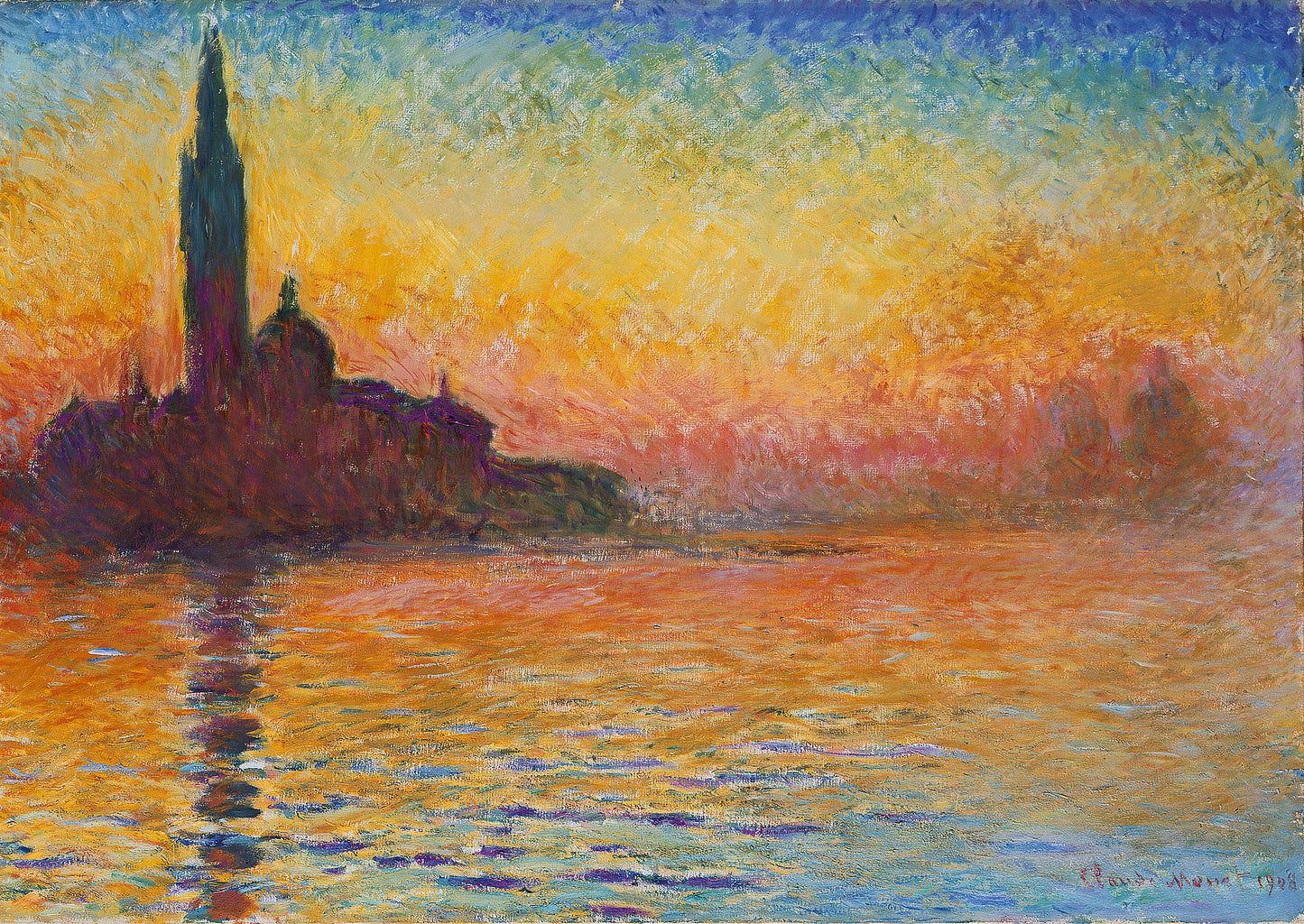 San Giorgio Maggiore at Dusk, painting by Claude Monet