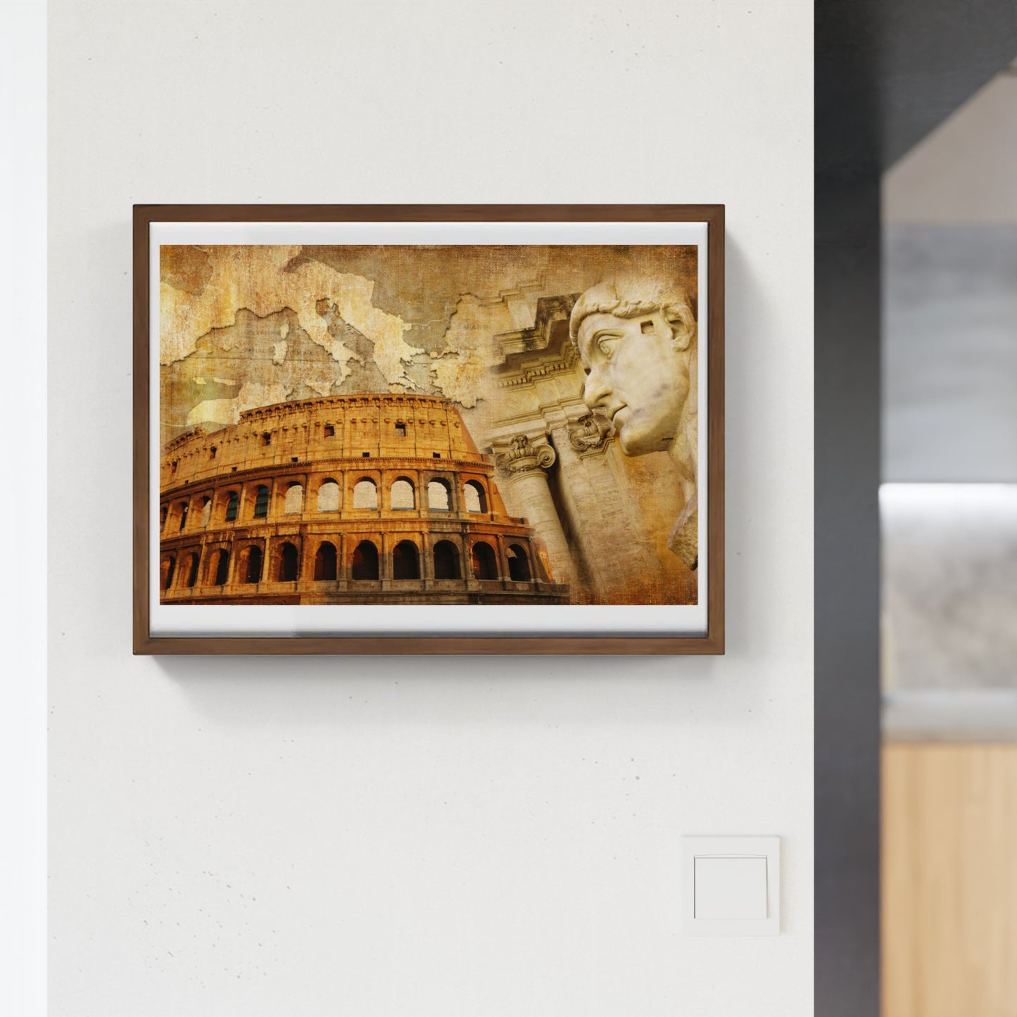 Map of the Roman Empire with Colosseum