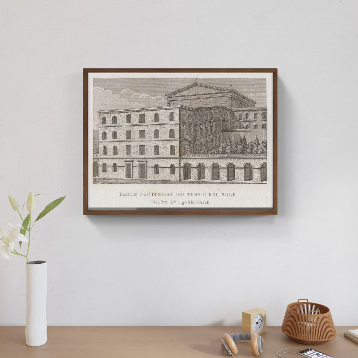 Rear part of the Temple of the Sun located on the Quirinale (1841)