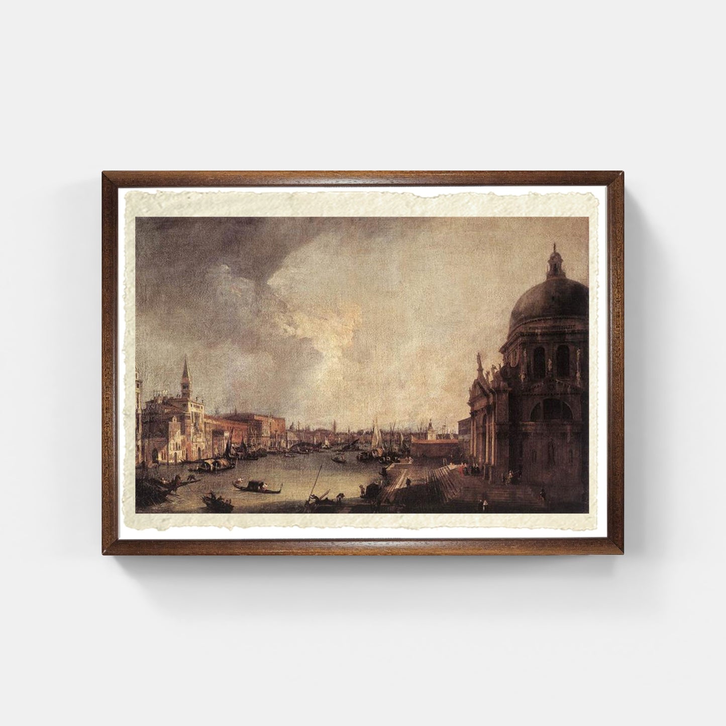 View of the entrance to the Grand Canal with the Dogana and the Church of the Salute in Venice - Canaletto