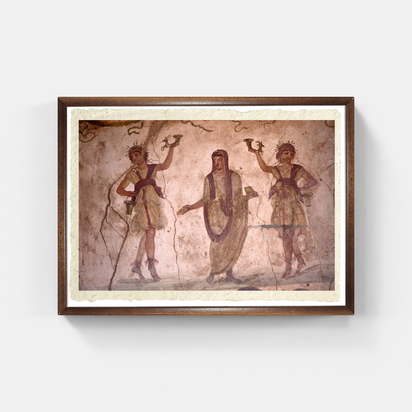 Pompei. Affresco del larario romano di protezione e fertilità