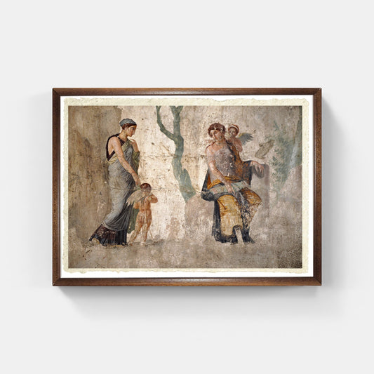 Pompei. Affresco di Eros punito in presenza di Afrodite