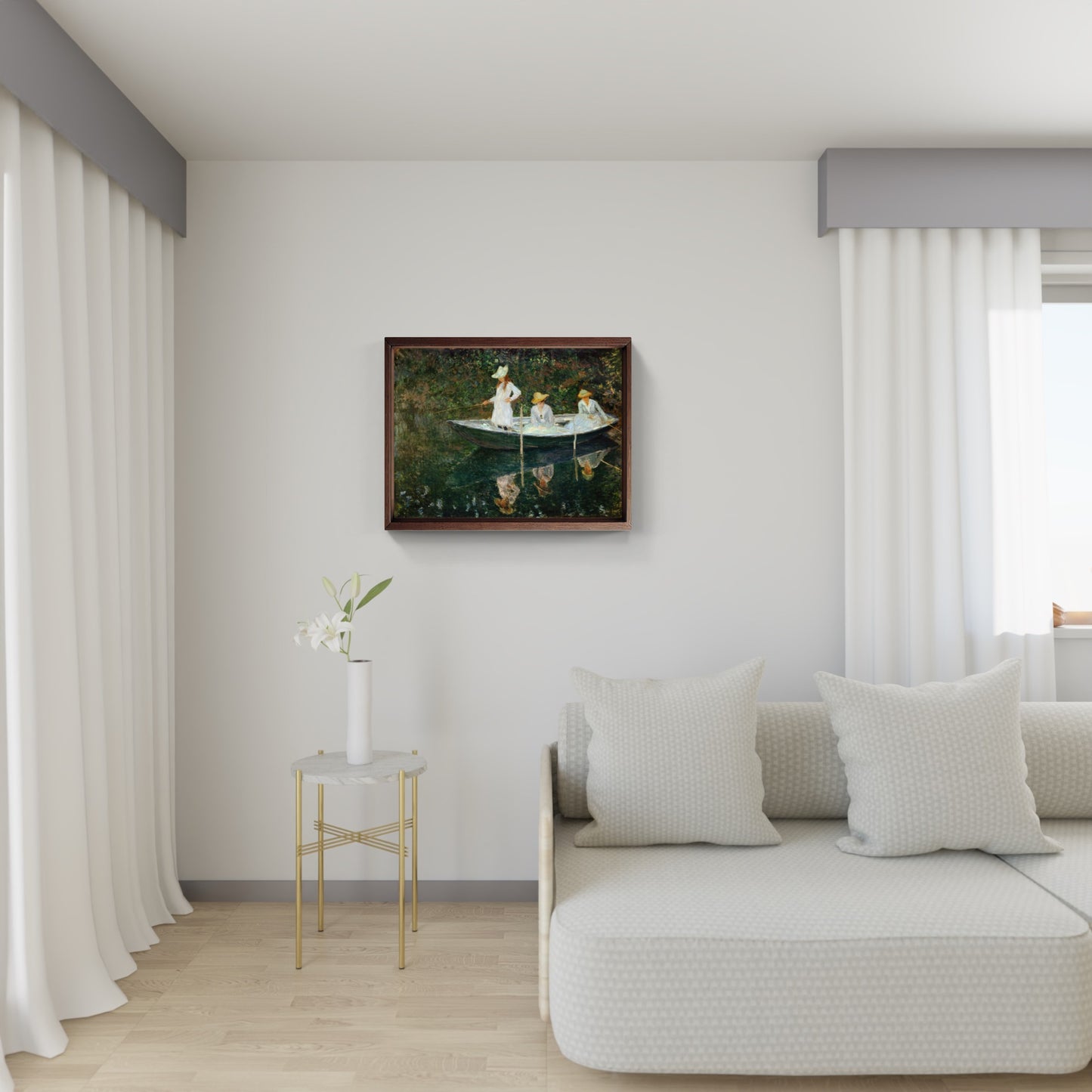 Boat at Giverny, painting by Claude Monet