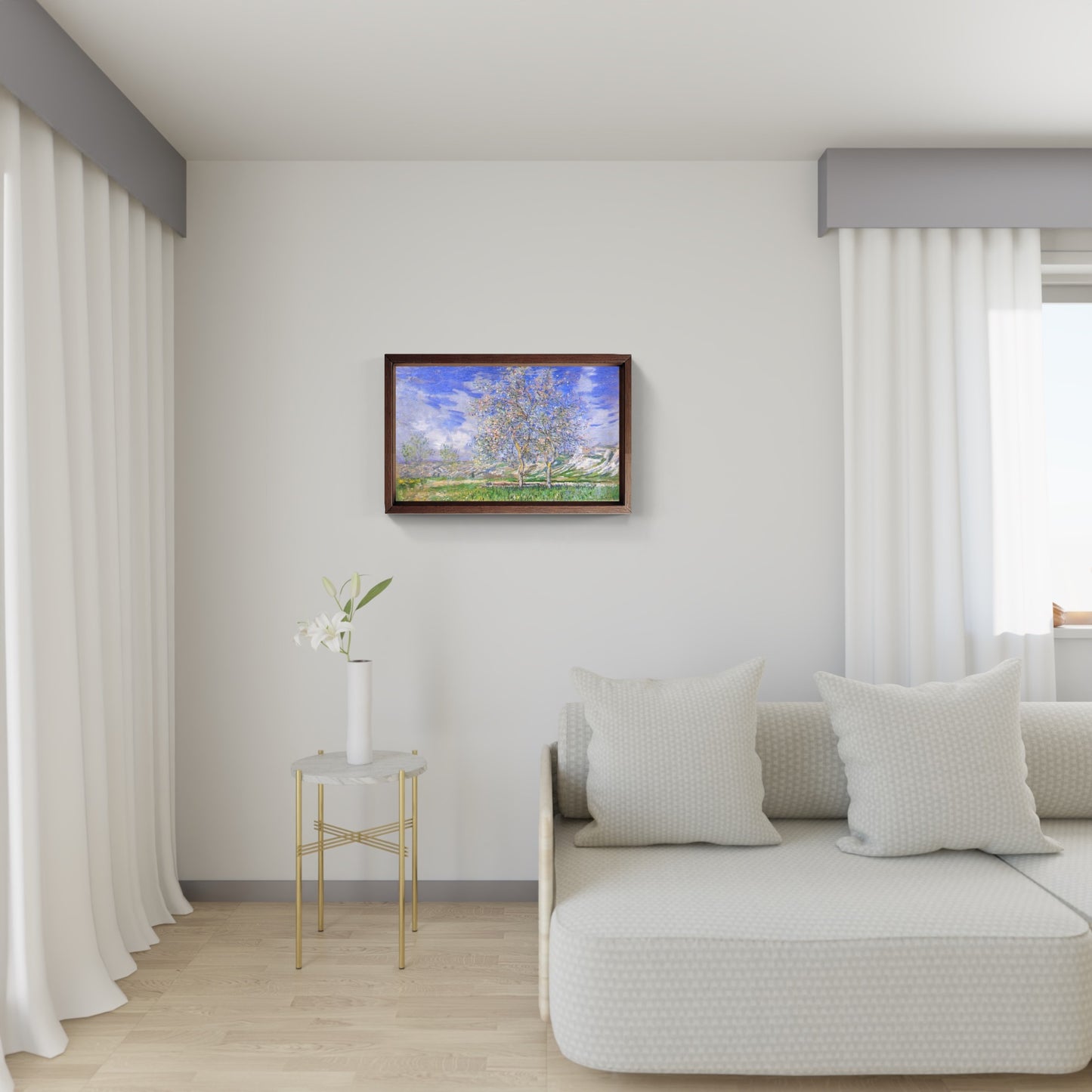 Trees in Blossom, painting by Claude Monet