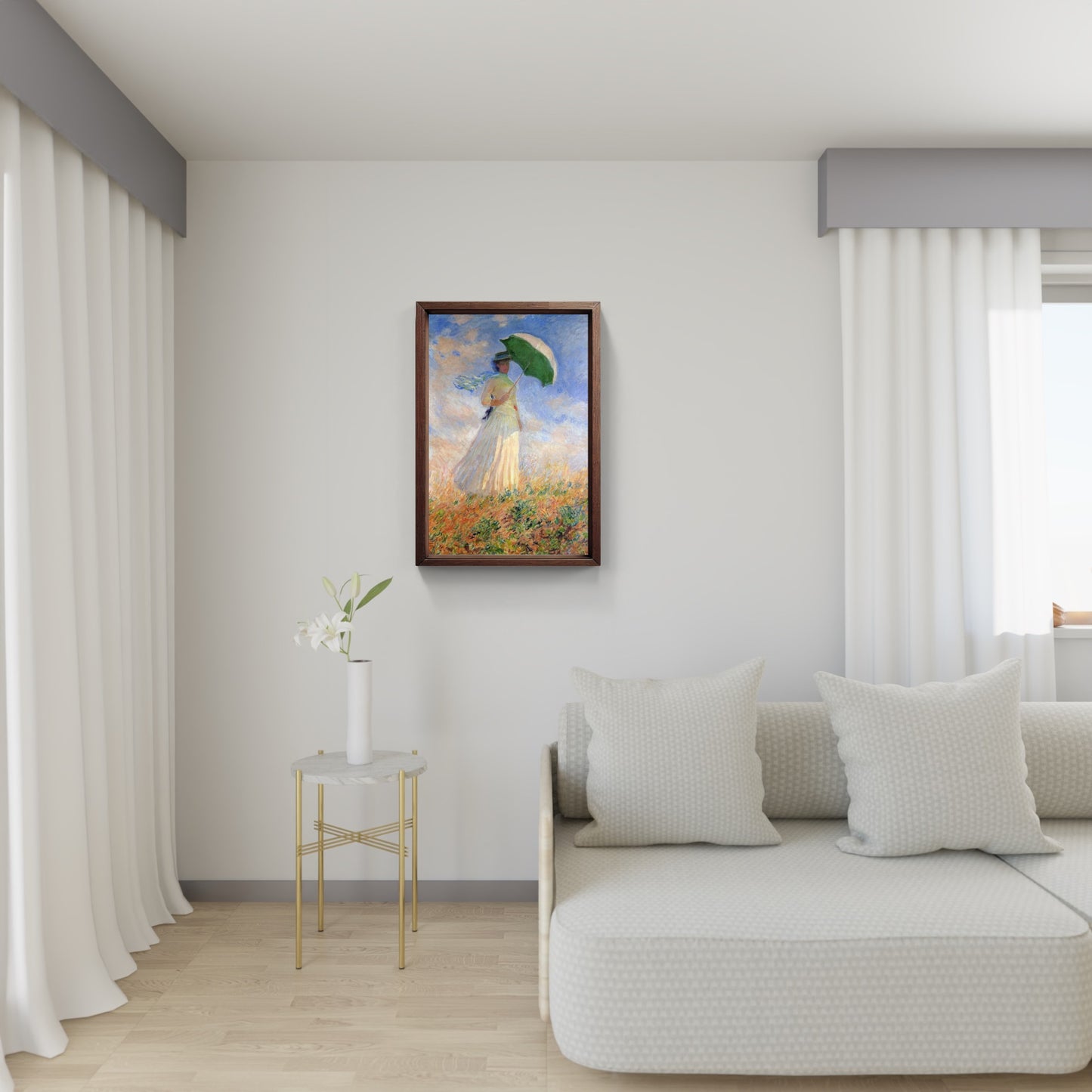 The Stroll, Camille Monet and her son Jean, painting by Claude Monet