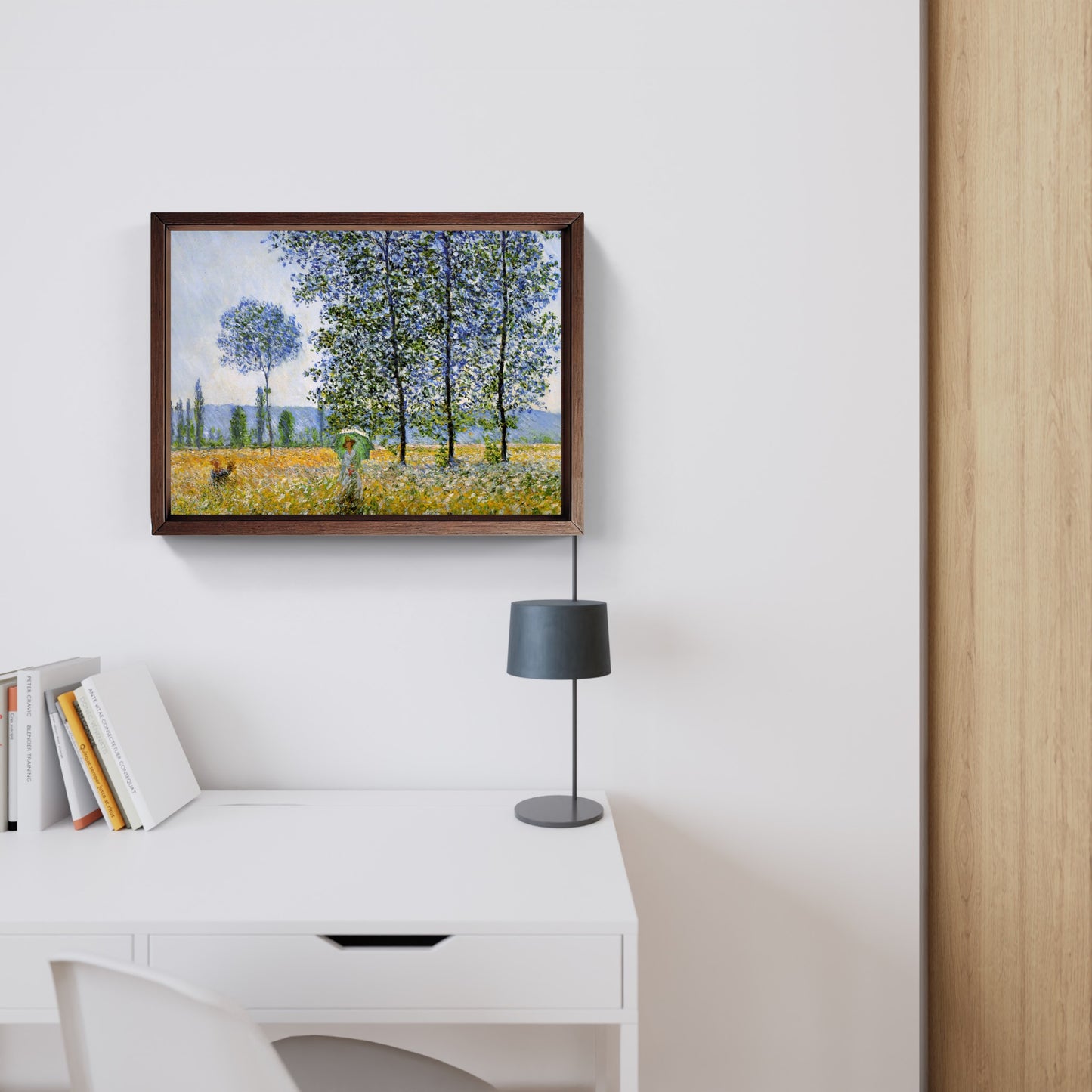 Pioppi, effetto del sole, quadro di Claude Monet