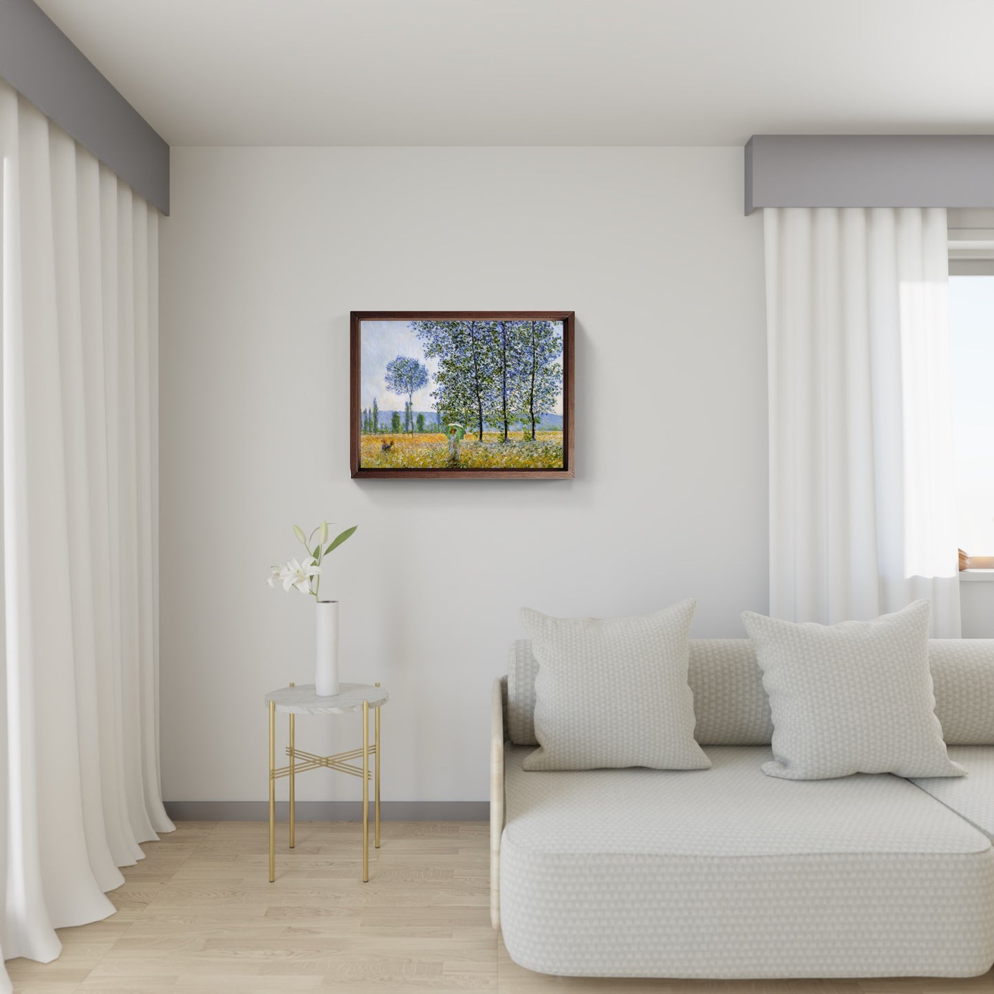 Pioppi, effetto del sole, quadro di Claude Monet