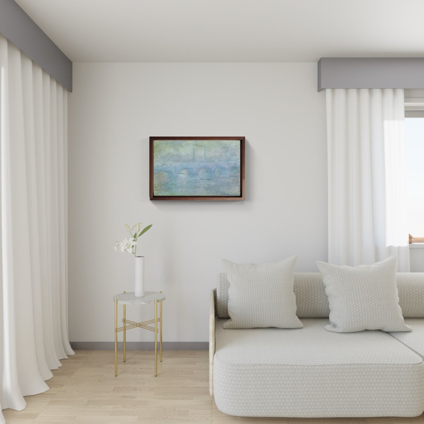 Waterloo fog effect, painting by Claude Monet