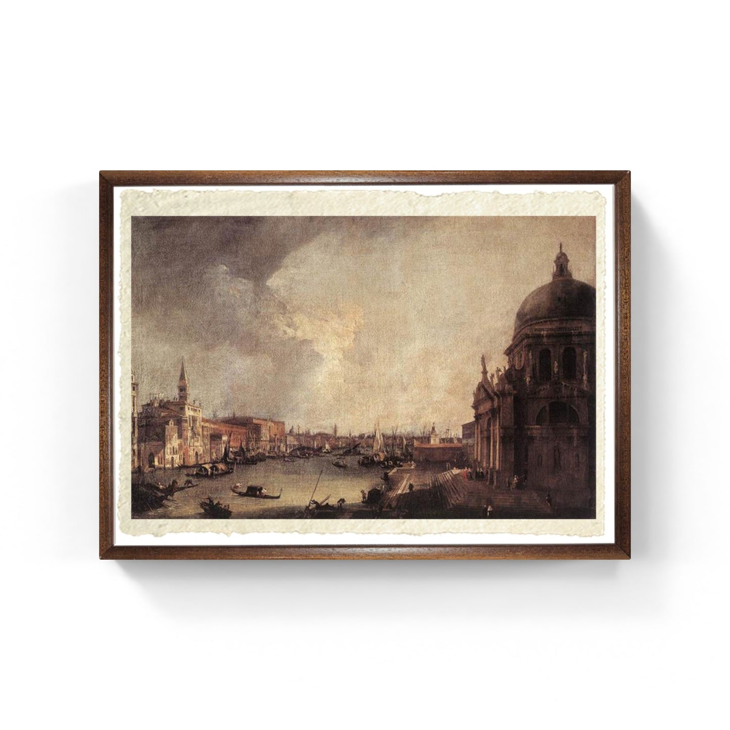 Veduta dell'ingresso al Canal Grande con la Dogana e la chiesa della Salute a Venezia - Canaletto