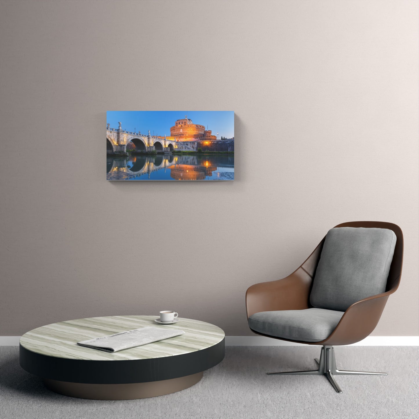 Castel Sant'Angelo reflected in the Tiber, Rome