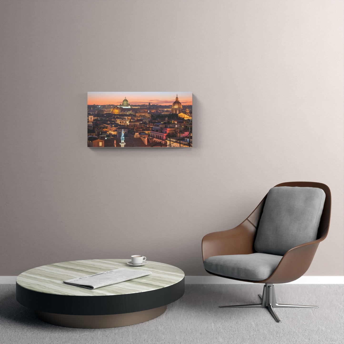 View of St. Peter's Basilica at sunset, Rome