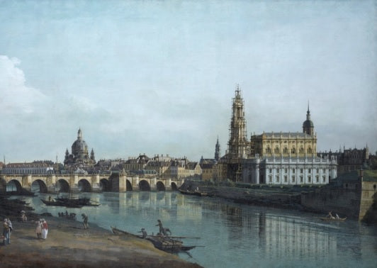Dresden seen from the right bank of the Elbe, under the Augustus Bridge, 1748 - Bernardo Bellotto