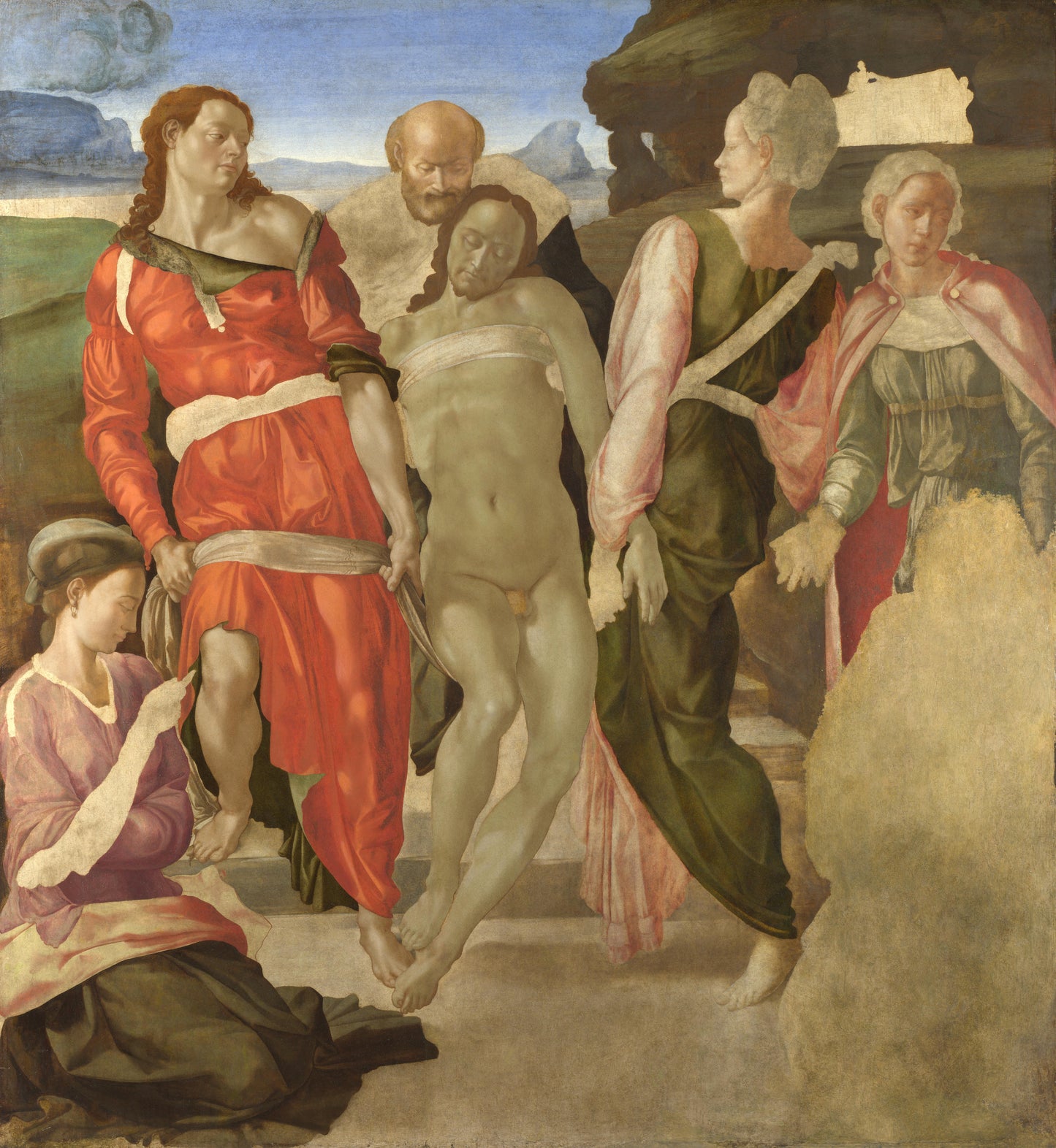 Deposizione di Cristo nel sepolcro di Michelangelo Buonarroti su pregiata carta Amalfi