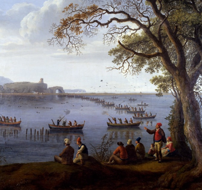 Ferdinando IV caccia folaghe sul Lago Fusaro - Jakob-Philipp Hackert
