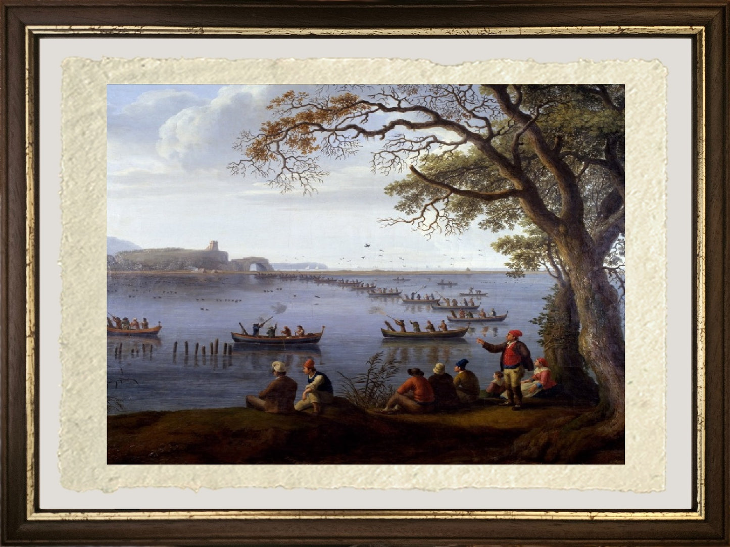 Ferdinando IV caccia folaghe sul Lago Fusaro - Jakob-Philipp Hackert