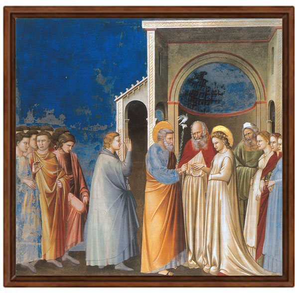 Marriage of the Virgin, Giotto. Reproduction on Amalfi paper