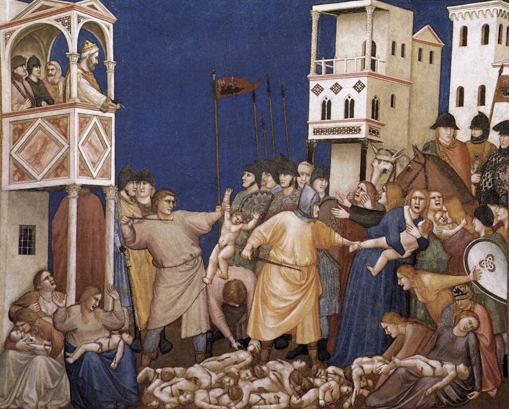 La strage degli innocenti di Giotto su pregiata carta Amalfi