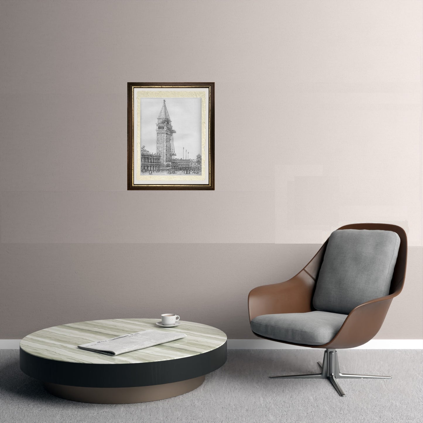 Il campanile di San Marco durante i lavori di riparazione nel 1745 - Giovanni Antonio Canal detto Canaletto