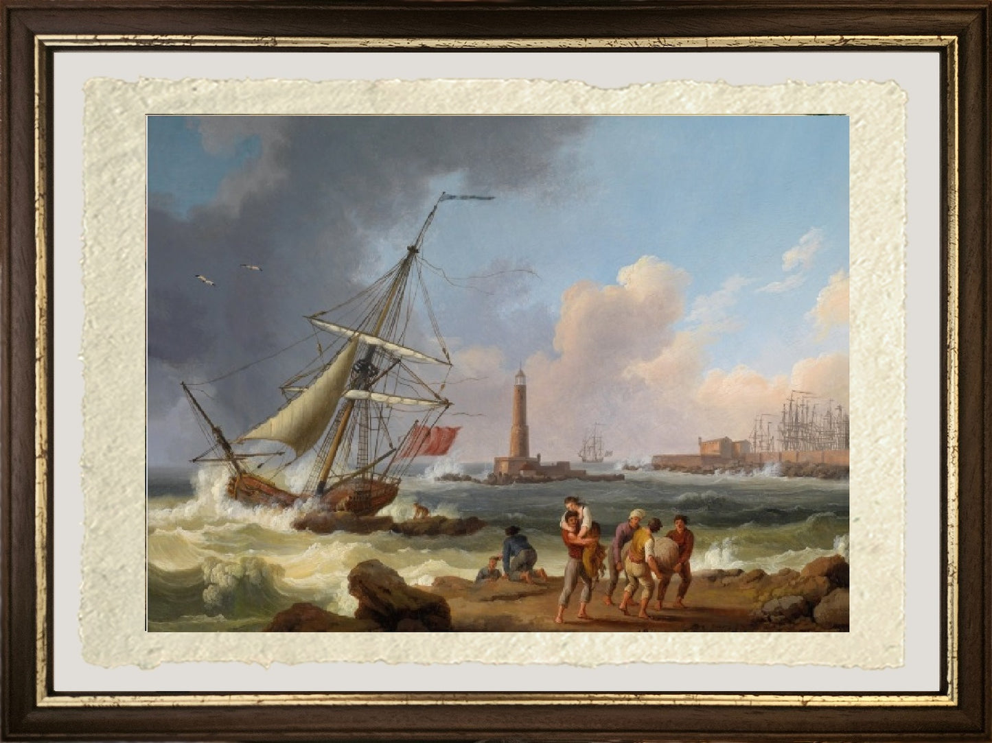 Il porto di Livorno con il salvataggio dei naufraghi - Jakob-Philipp Hackert