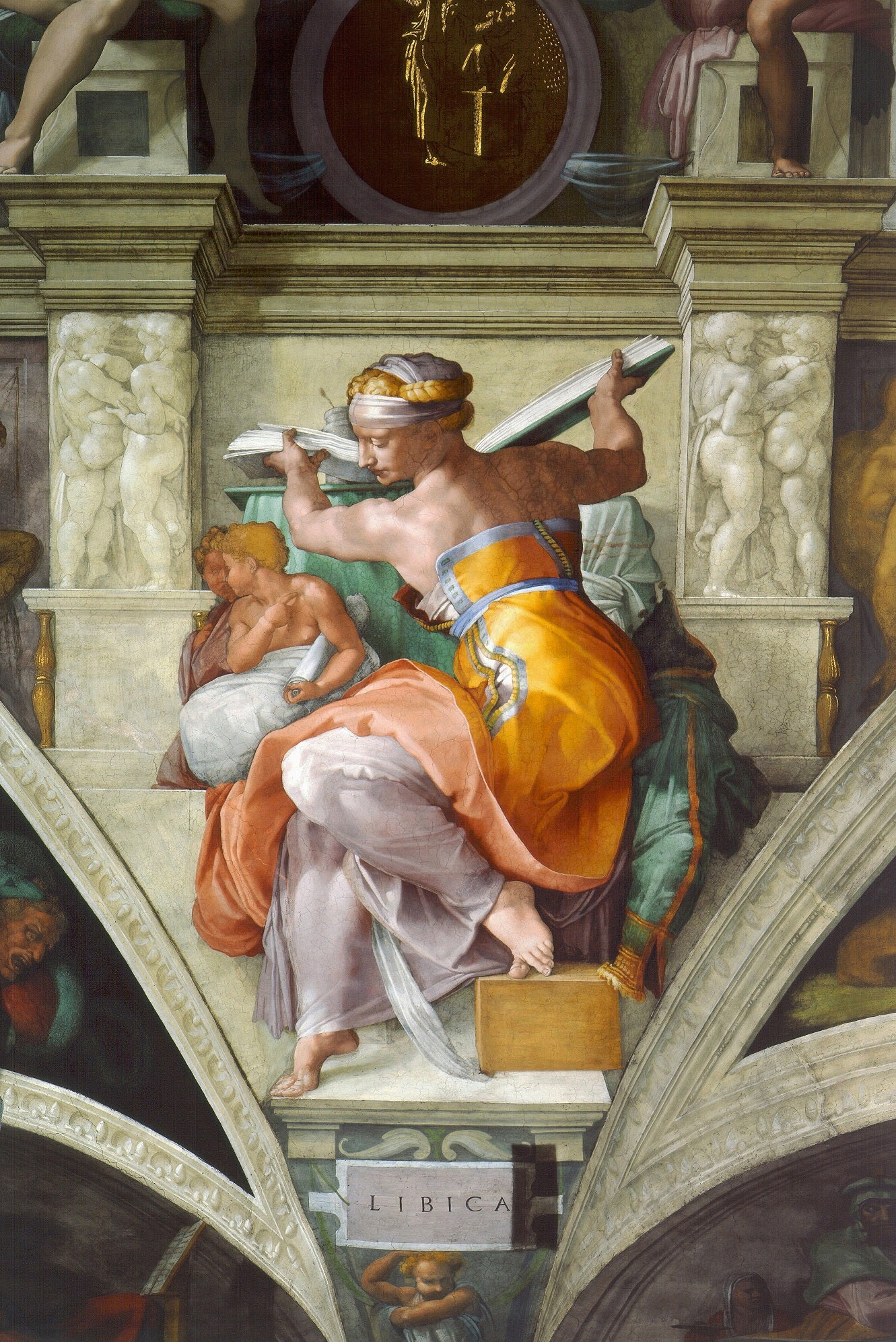 La Sibilla Libica di Michelangelo Buonarroti su pregiata carta Amalfi