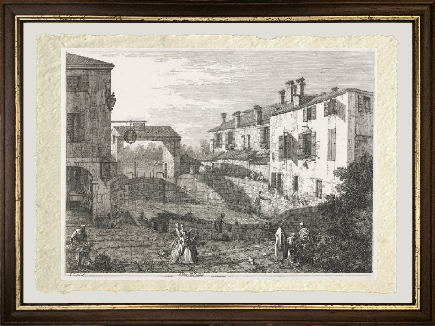 La chiusa del canale a Dolo - Giovanni Antonio Canal detto Canaletto