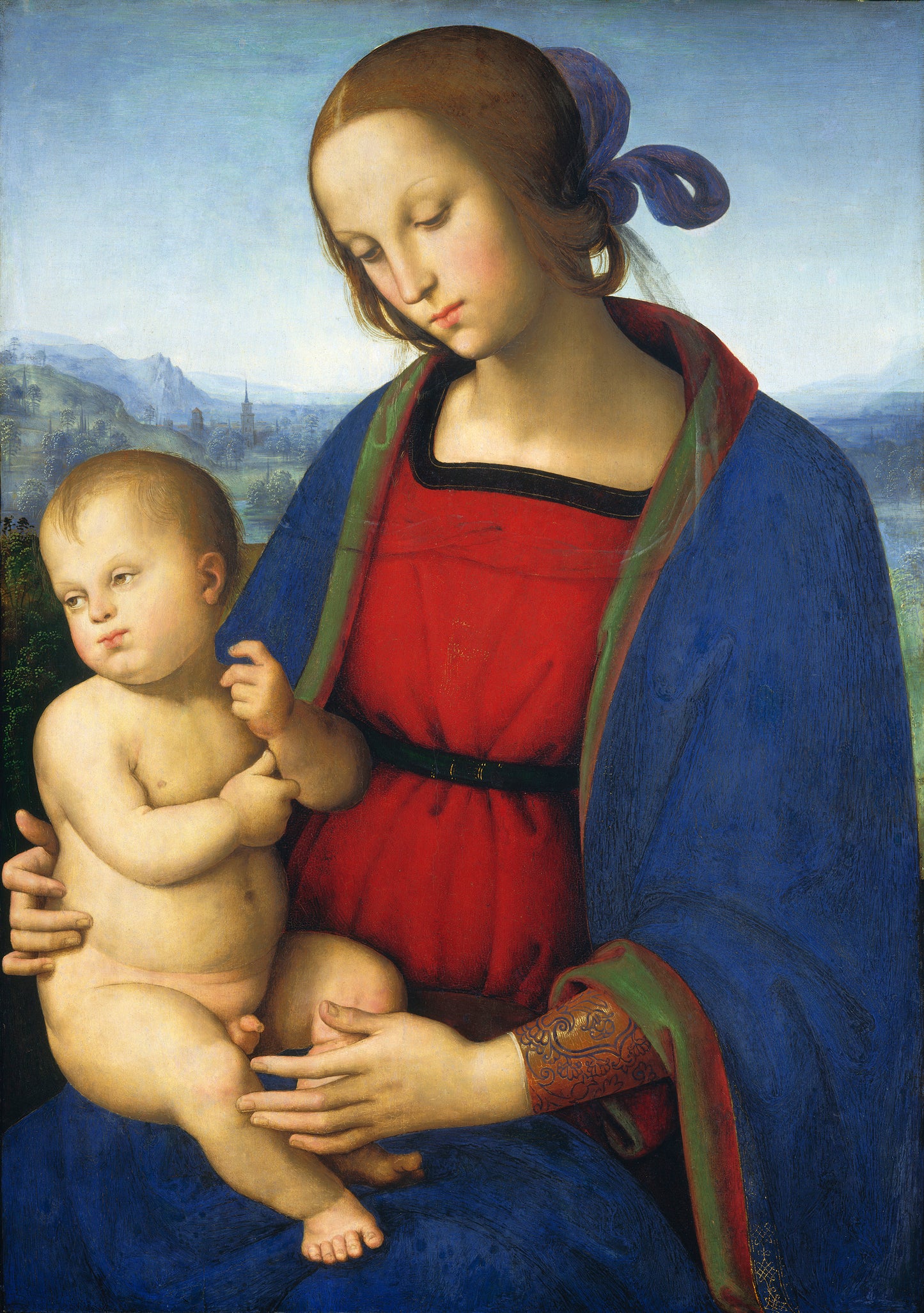 Madonna col Bambino - Perugino - Pietro Vannucci su pregiata carta Amalfi