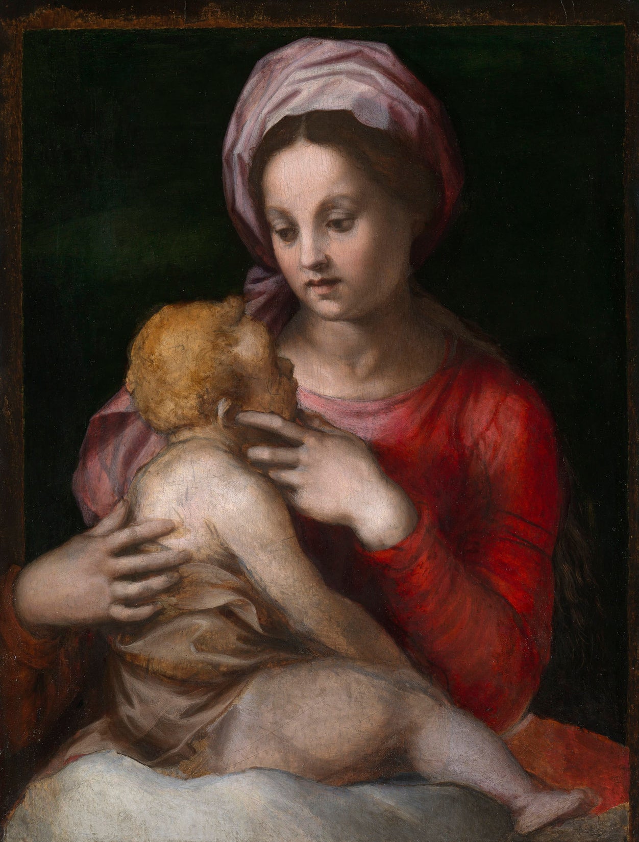 Madonna col Bambino - Andrea del Sarto su pregiata carta Amalfi