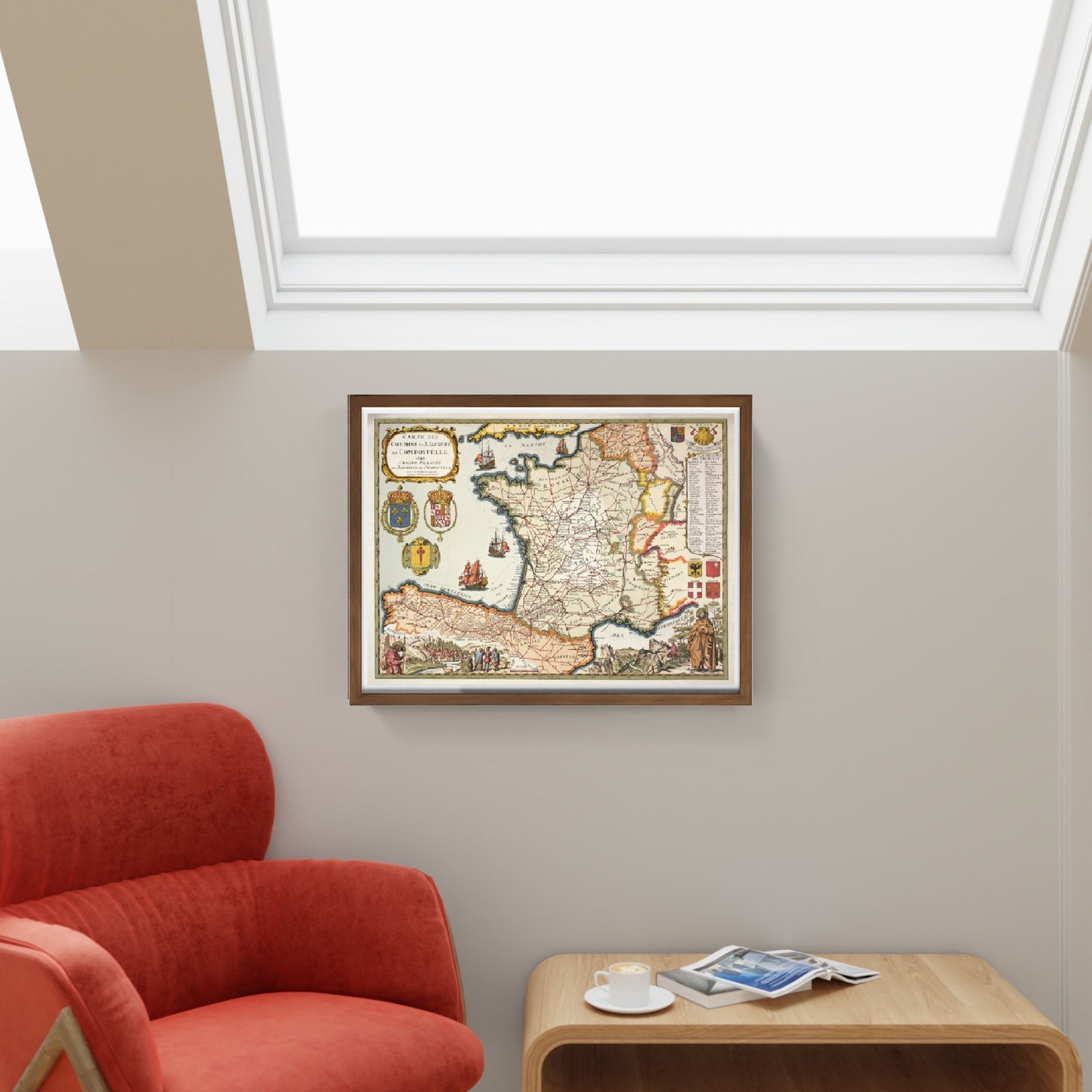 Mappa dei percorsi di San Giacomo di Compostela 1648 - D. Serveaux