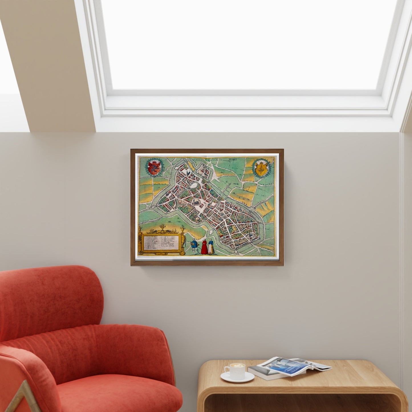 Mappa della città di Lille - Georg Braun and Hogenberg Franz