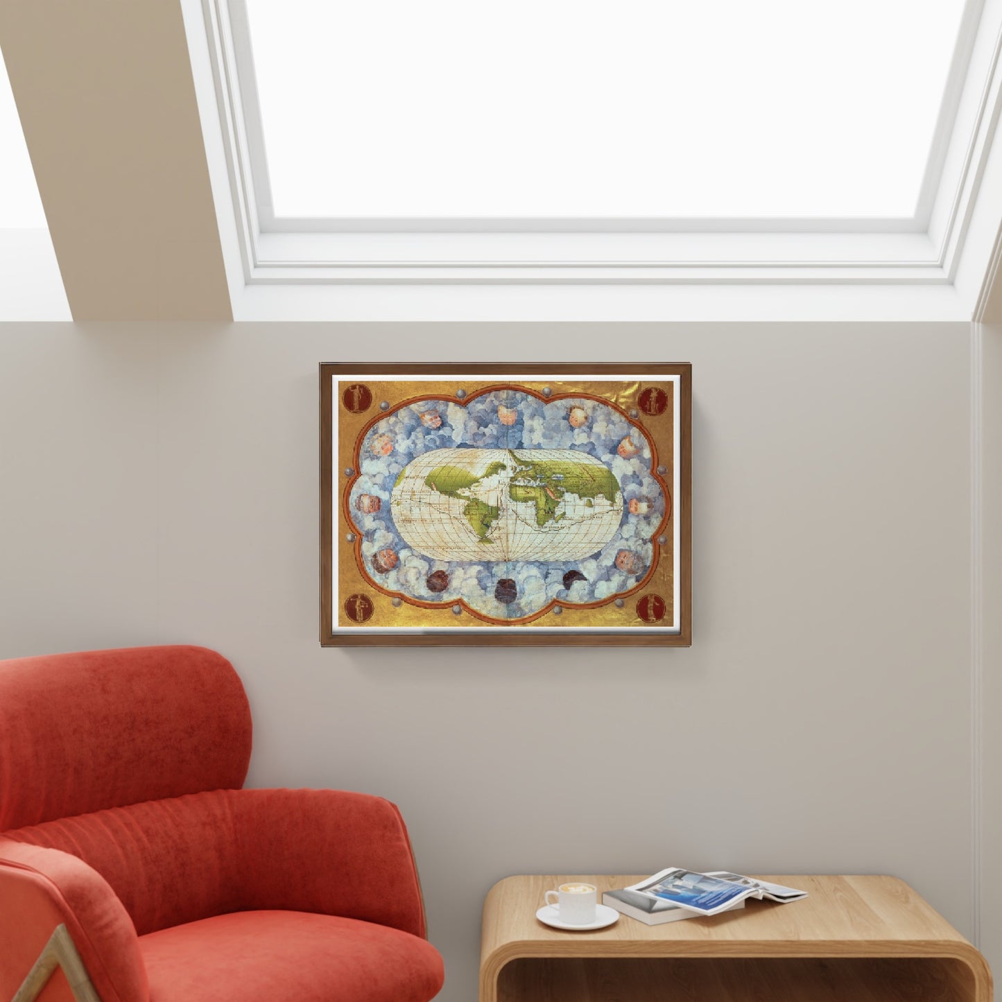 Mappa del viaggio intorno al mondo di Magellano, 1545 - Battista Agnese