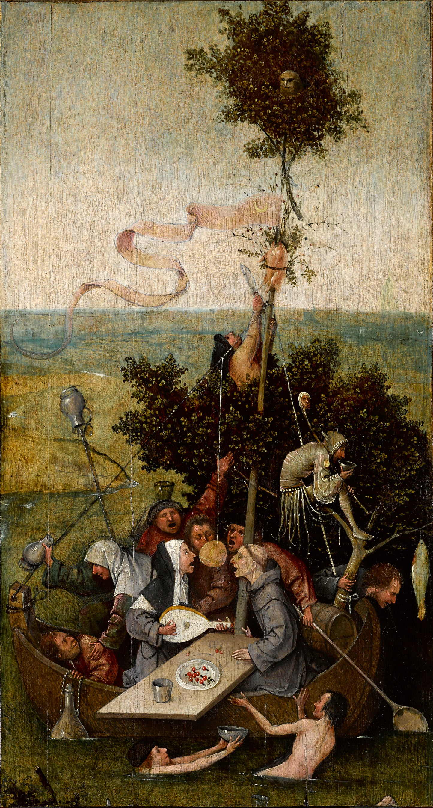 Nave dei folli di Hieronymus Bosch su pregiata carta Amalfi