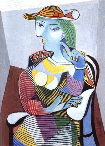 Donna seduta (Marie-Therese Walter) di Pablo Picasso su pregiata carta Amalfi
