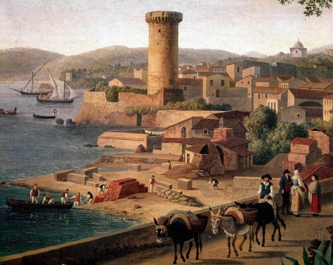 Paesaggio di Gaeta con fabbrica di mattoni - Jakob-Philipp Hackert