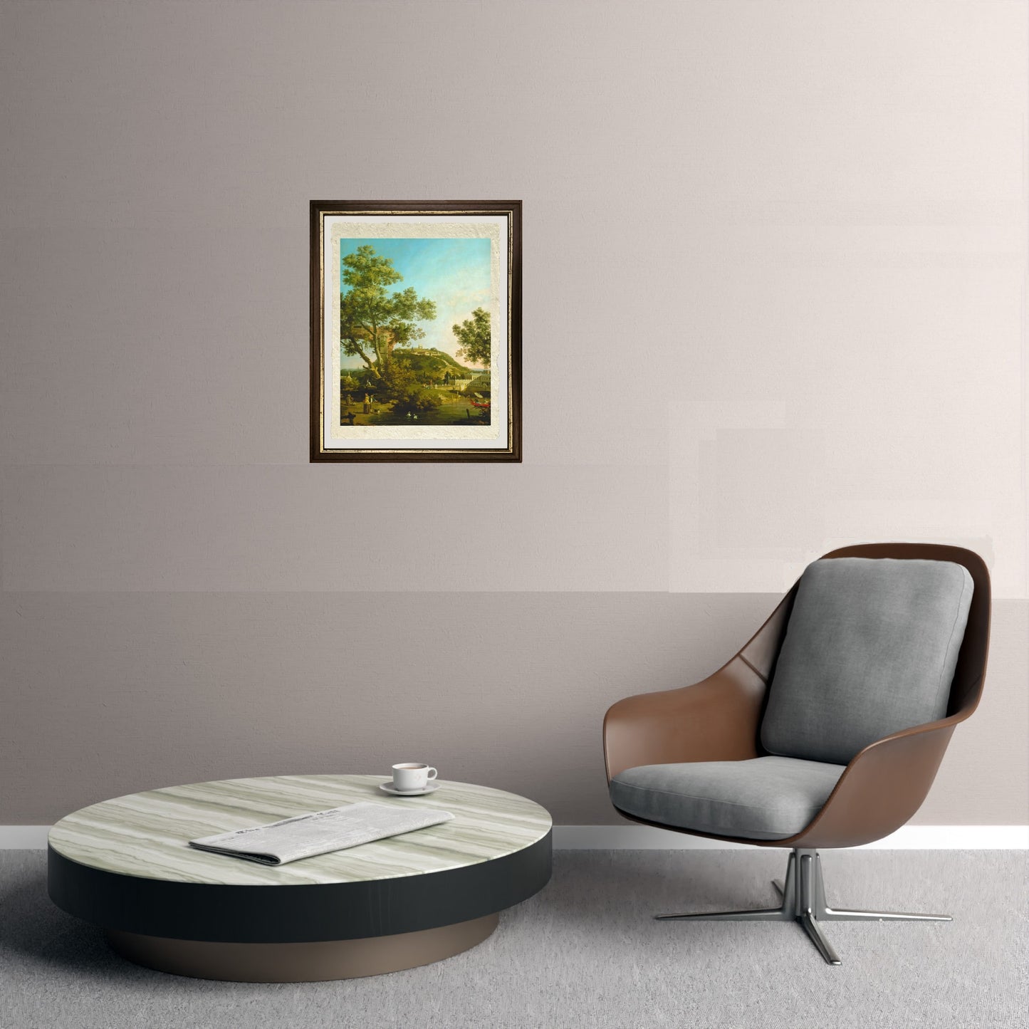 Paesaggio inglese capriccio con un palazzo - Giovanni Antonio Canal detto Canaletto