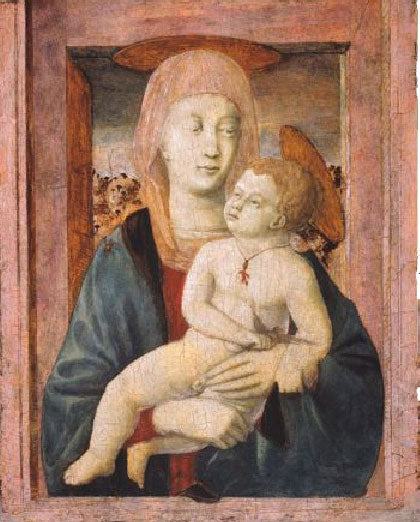 Madonna col Bambino - Piero della Francesca su carta Amalfi